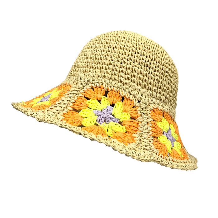 Hand Crochet Color Flower Hat