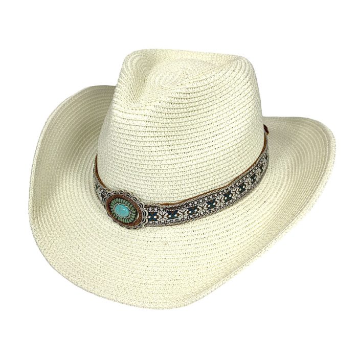 Lux Cowboy Hat with Fabric Band Deco