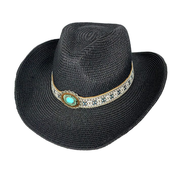 Lux Cowboy Hat with Fabric Band Deco