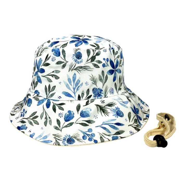 Reversible Flora Bucket Hat with Removable Chin Cord