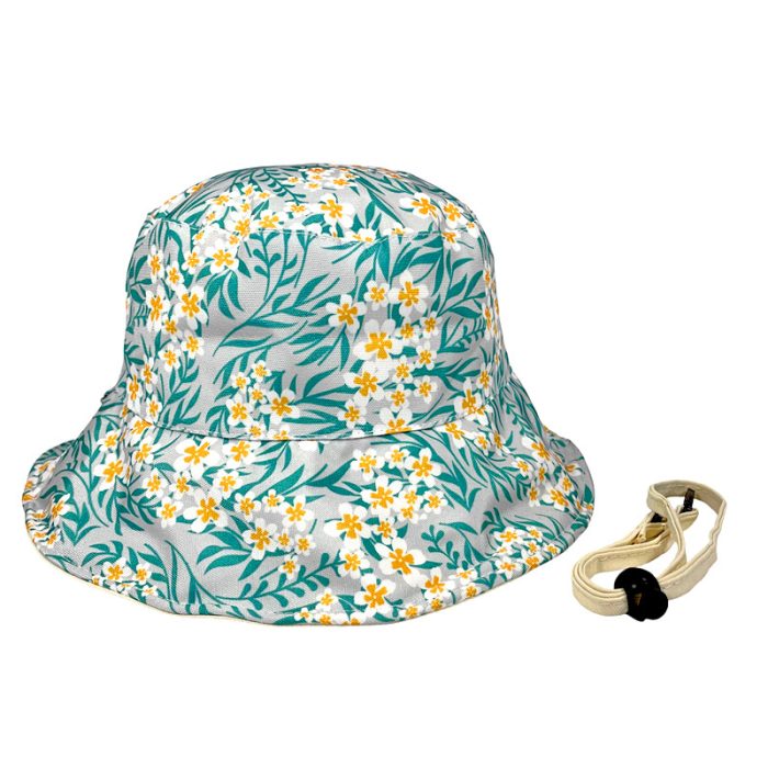 Reversible Flora Bucket Hat with Removable Chin Cord