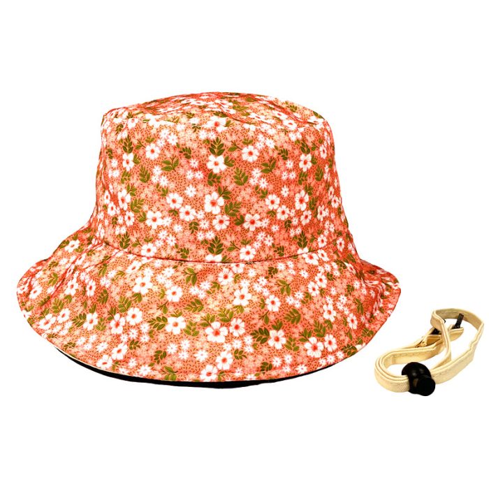 Reversible Flora Bucket Hat with Removable Chin Cord