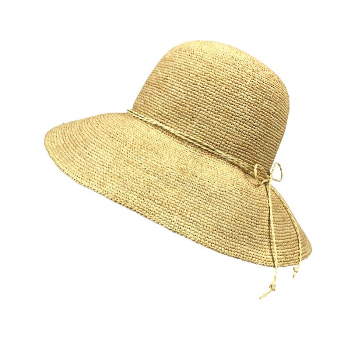 Lux Crochet Raffia Floppy Hat 10cm Brim