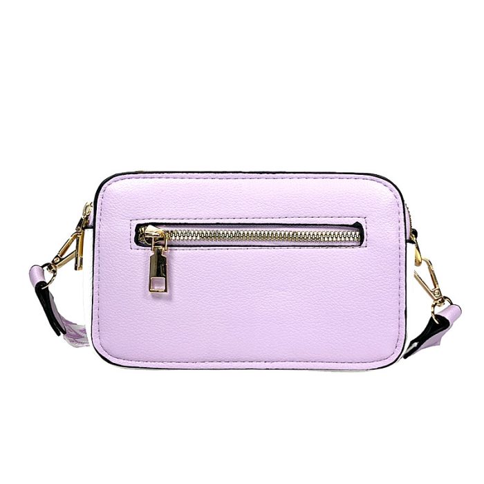 Camera Bag with Front Zip Deco & Patterned Strap