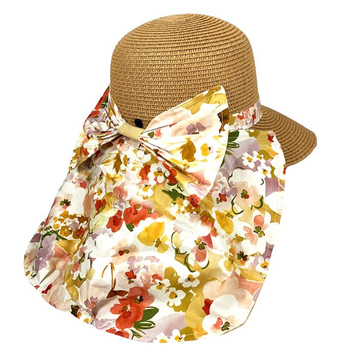 Big Brim Floppy Hat with Closable Flower Print Flap - Image 2