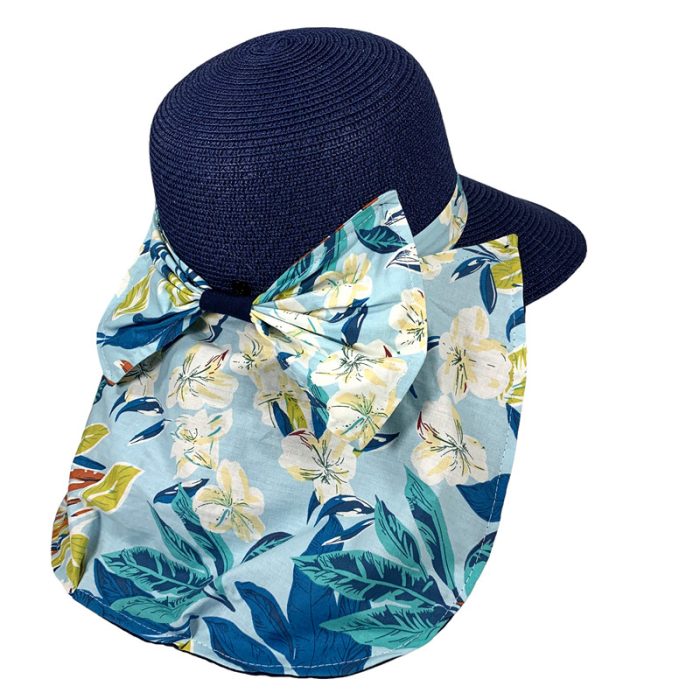 Big Brim Floppy Hat with Closable Flower Print Flap - Image 2