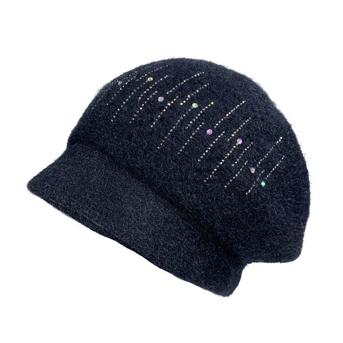 Lux Rabit Fur Hat with Dimonte Deco