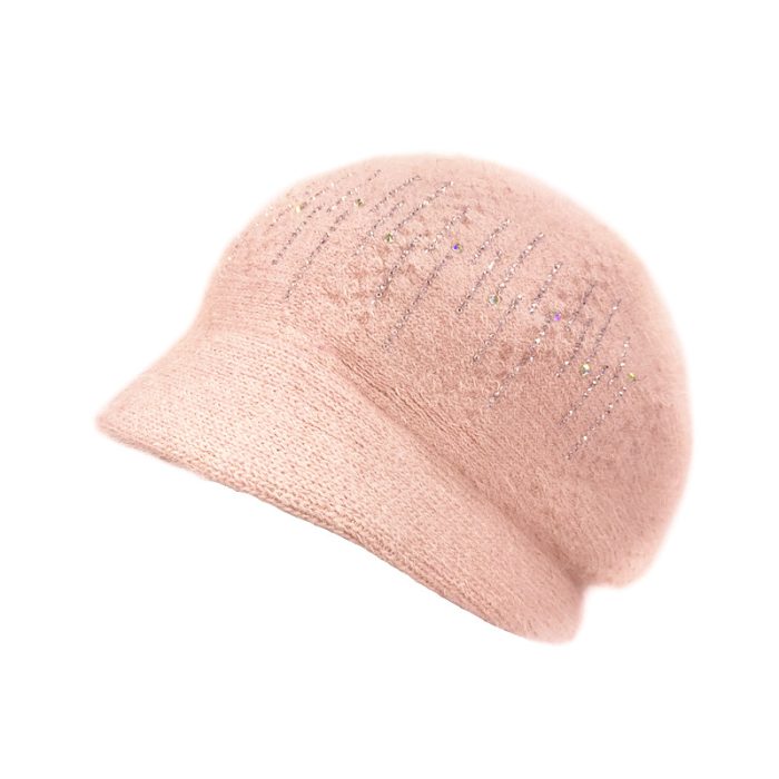 Lux Rabit Fur Hat with Dimonte Deco