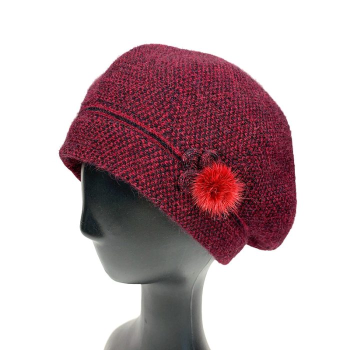 Melange Beret with Side Deco