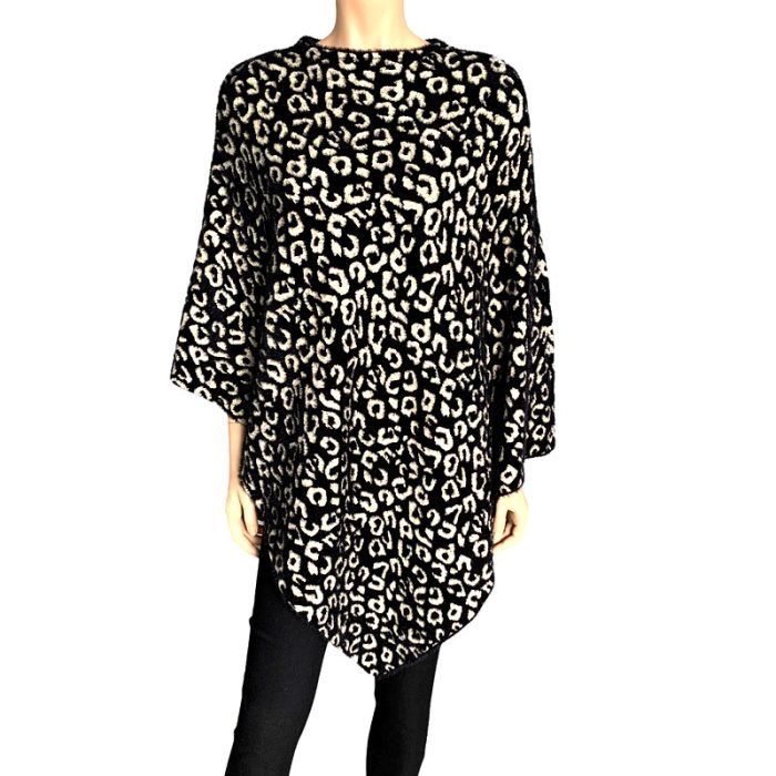 Lux Pullover Poncho - Animal Print