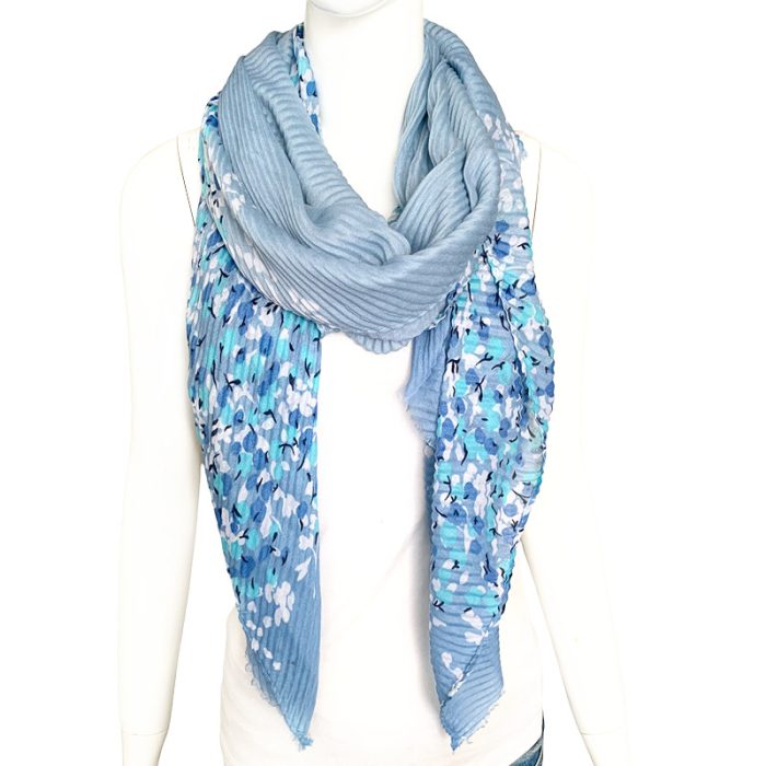Soft Flower Pleated Scarf