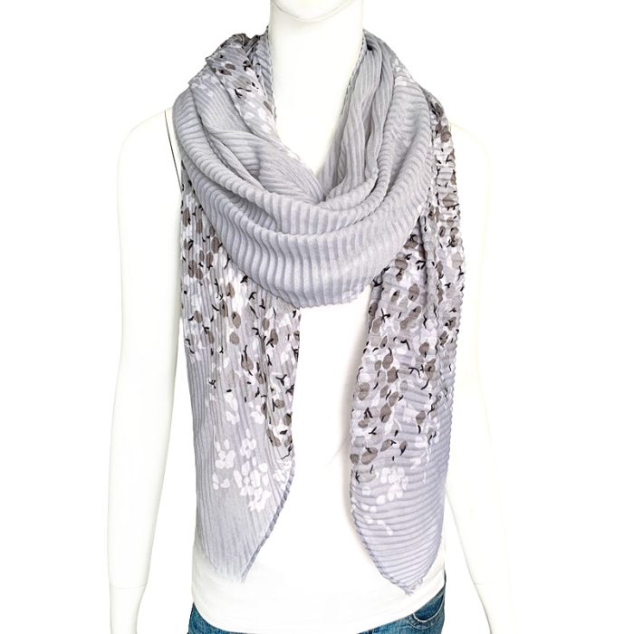 Soft Flower Pleated Scarf