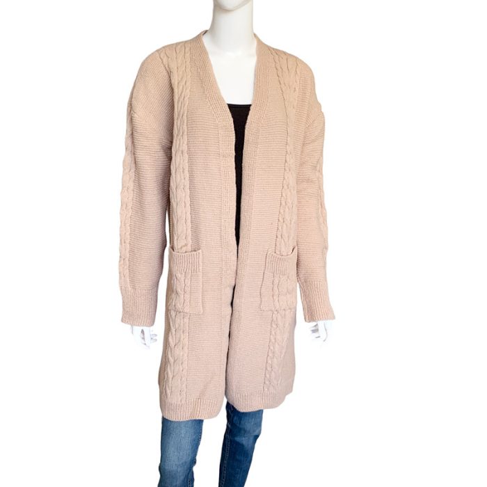 Knit Cable Cardigan with Pockets