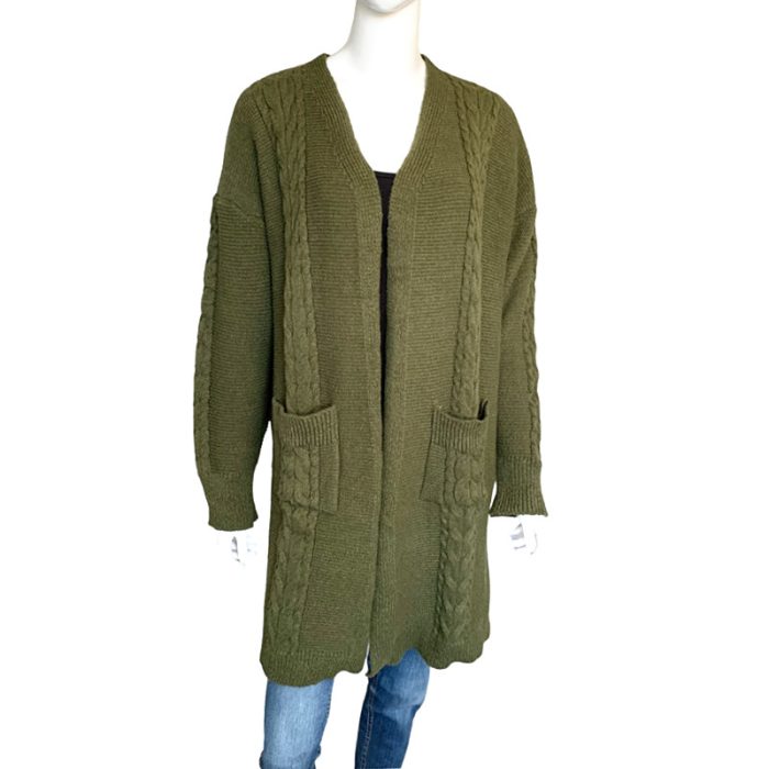Knit Cable Cardigan with Pockets