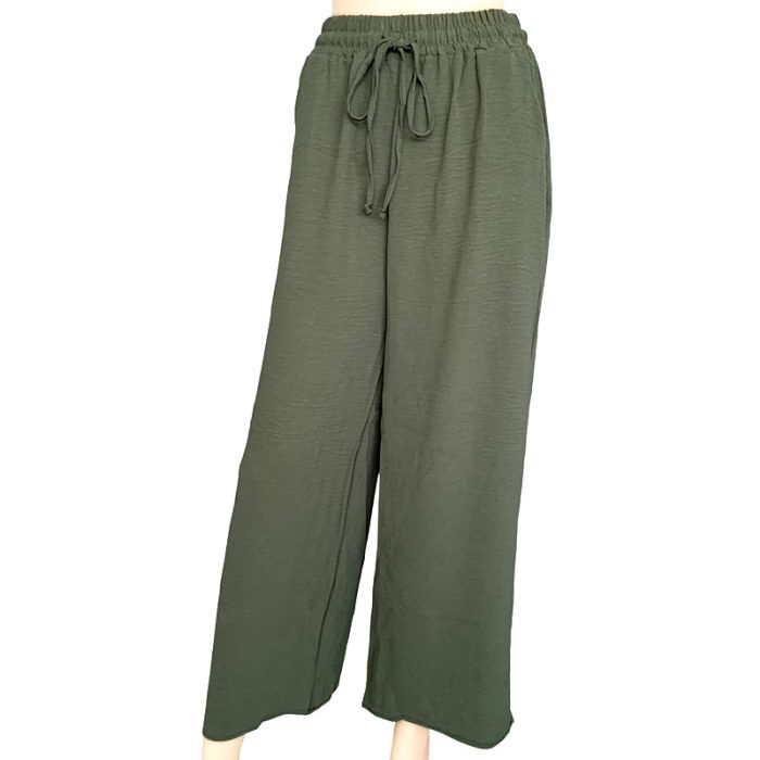Solid Color Wide Leg Pants with Two Pockets - s/m & L/XL