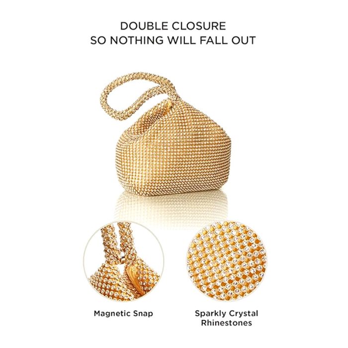 Luxe Women's Triangle Rhinestone Evening Bag - Image 2
