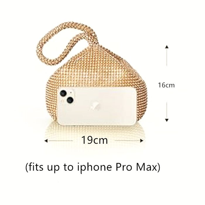 Luxe Women's Triangle Rhinestone Evening Bag - Image 3