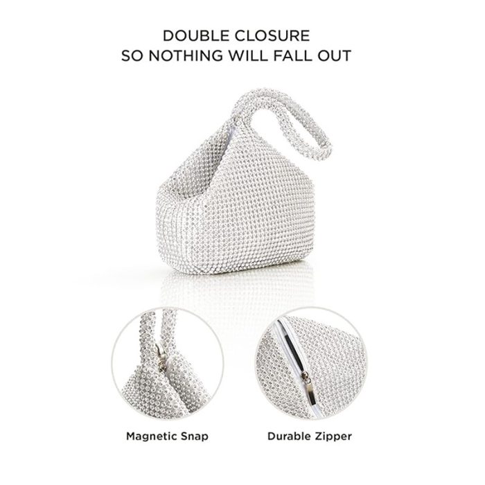 Luxe Women's Triangle Rhinestone Evening Bag - Image 2