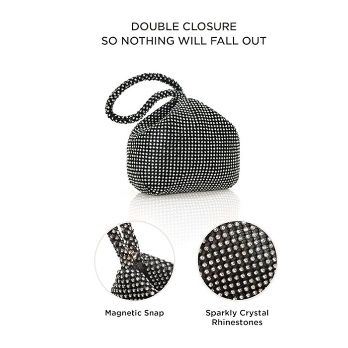 Luxe Women's Triangle Rhinestone Evening Bag - Image 2
