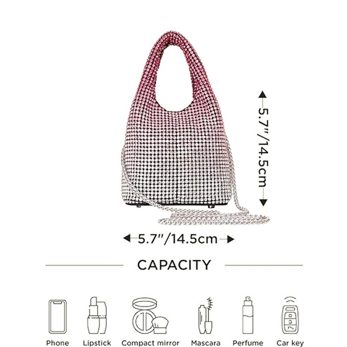 Gradient Sparkly Rhinestone Party Bag - Image 3