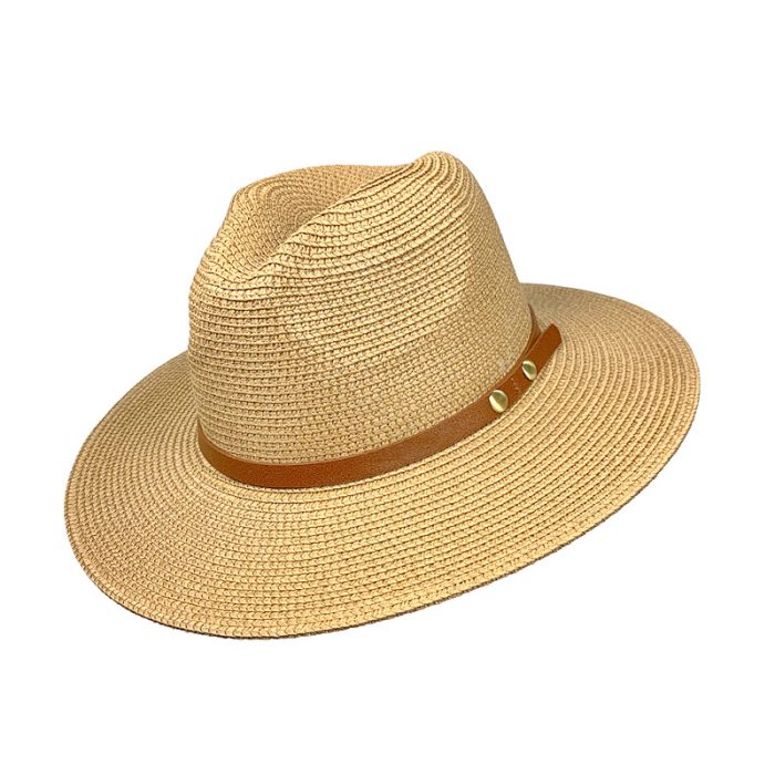 Wide Brim Fedora Hat with Band Deco