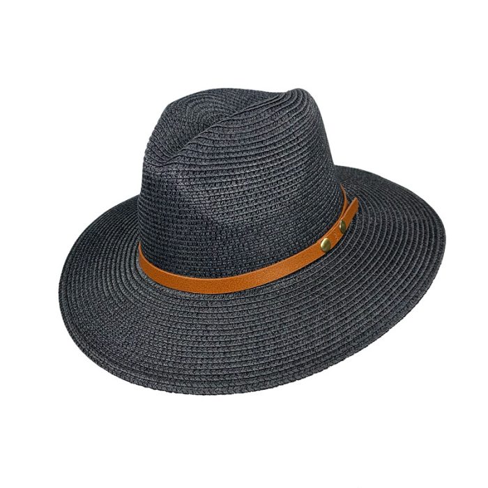 Wide Brim Fedora Hat with Band Deco