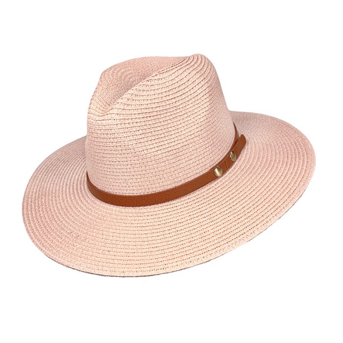 Wide Brim Fedora Hat with Band Deco