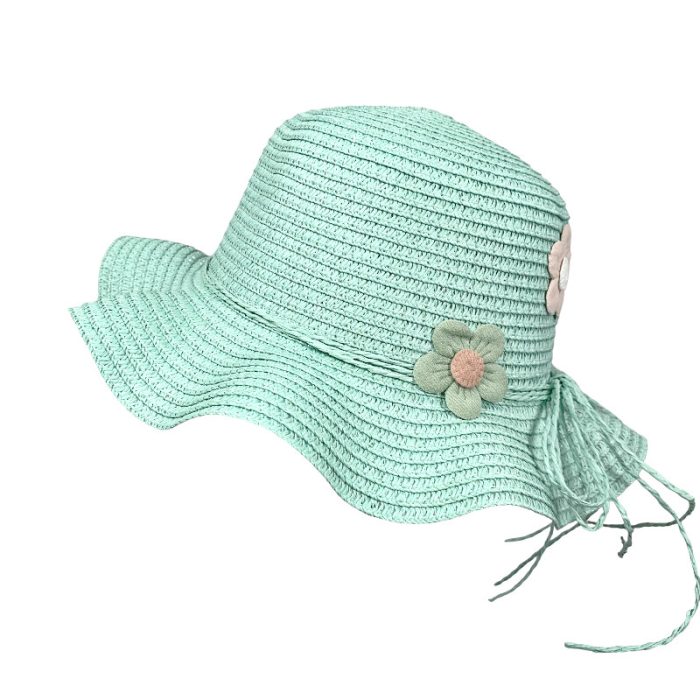 Cute Girls Wave Floppy with Flower Deco