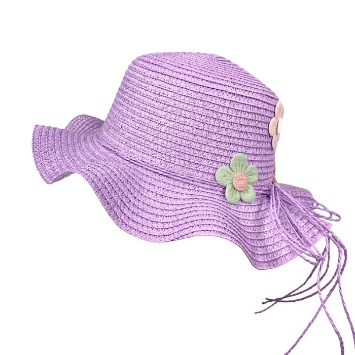 Cute Girls Wave Floppy with Flower Deco