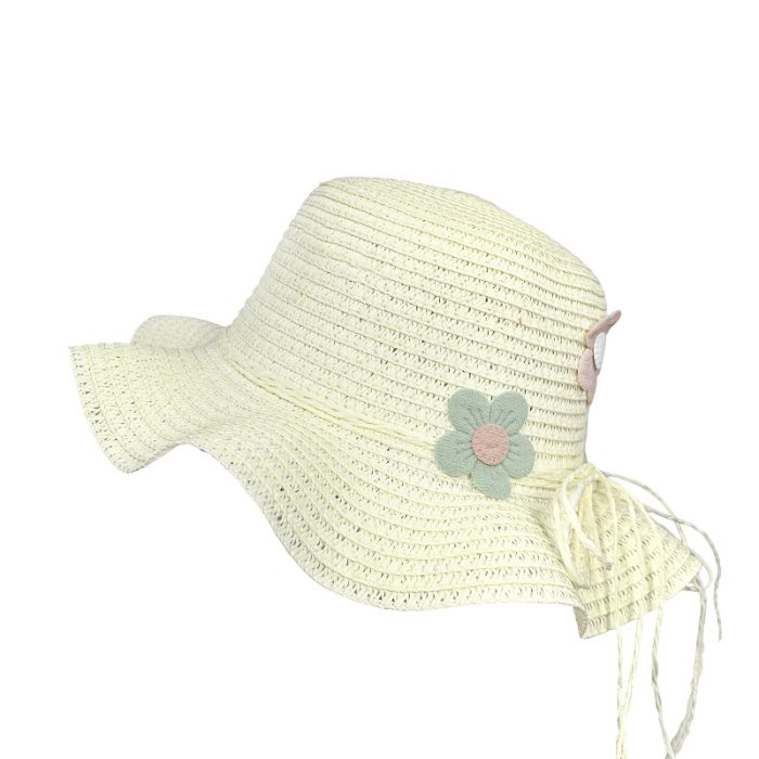 Cute Girls Wave Floppy with Flower Deco