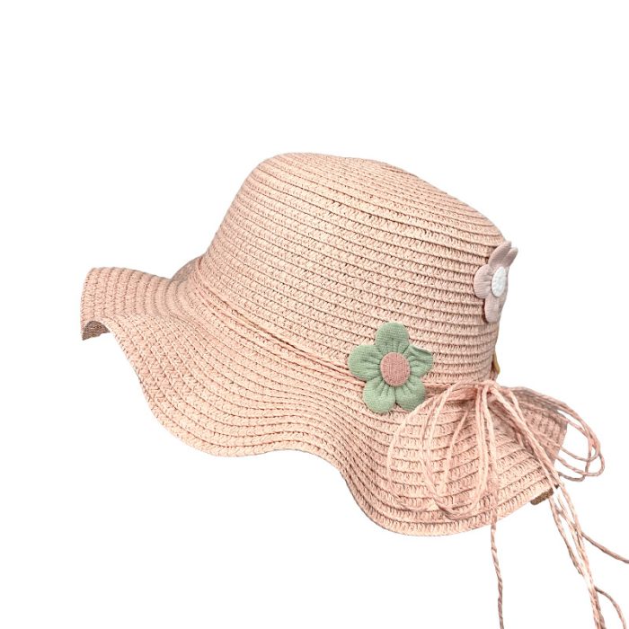 Cute Girls Wave Floppy with Flower Deco