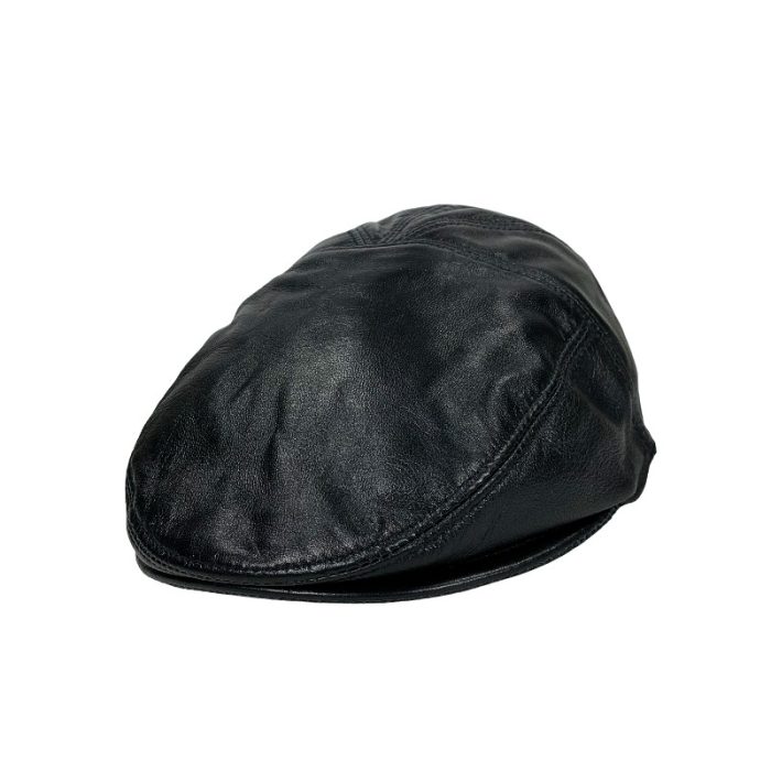 Stylish Genuine Leather Ivy Cap with Cotton Lining - M