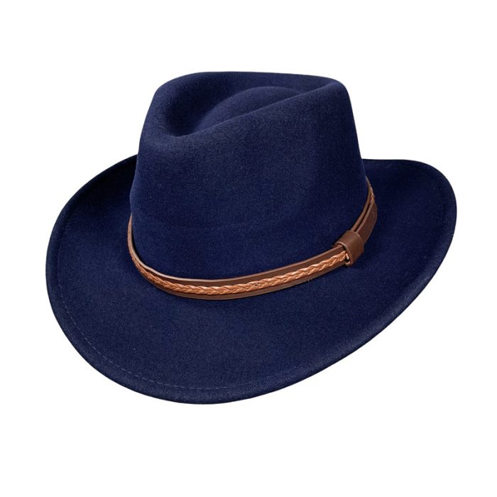 Luxe Wool Felt Outback Hat with Twist Band - M (#58)