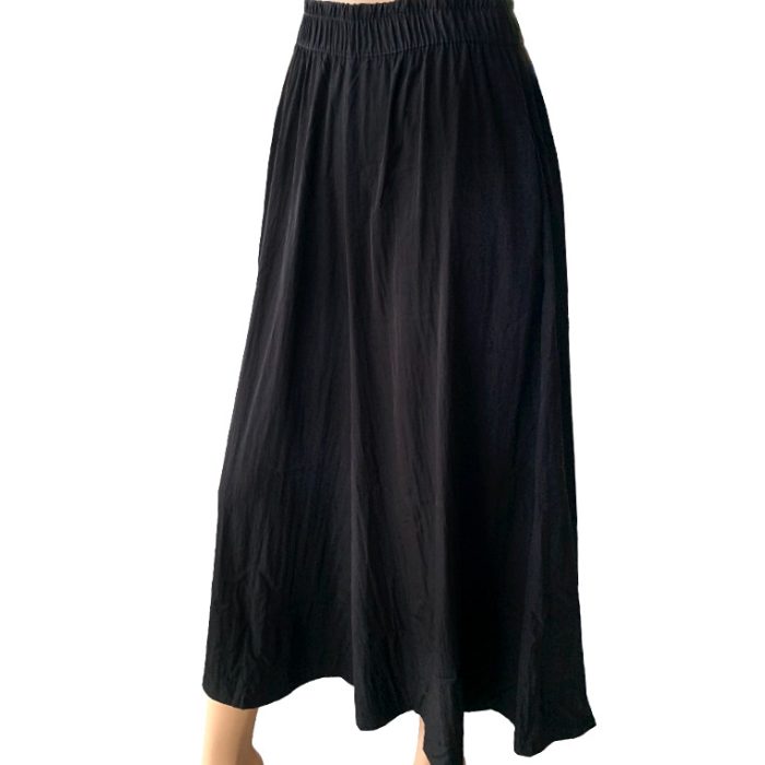 Solid Color Ultra Wide Leg Culotte with Two Side Pockets