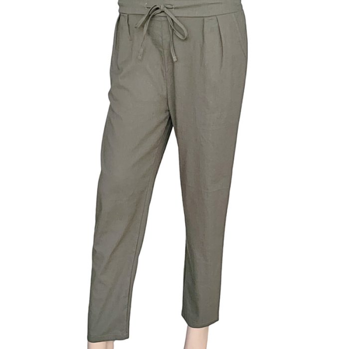 Women's Comfy Chino Pants with Drawstring and Two Pockets (Size 8-16)
