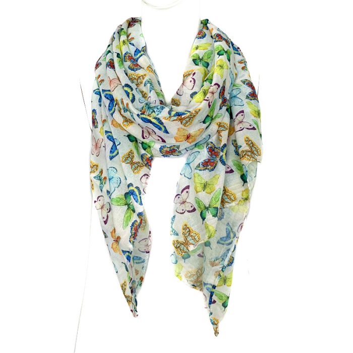 Digital Print Butterfly Scarf