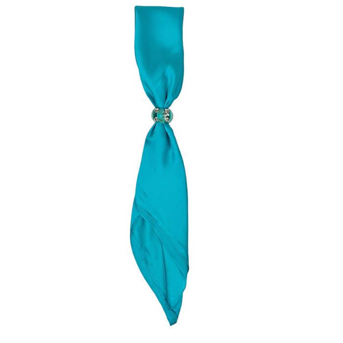 Silk Feel Square Scarf with Ring