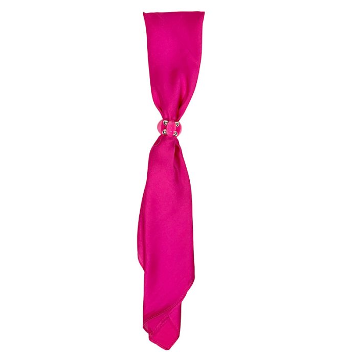 Silk Feel Square Scarf with Ring