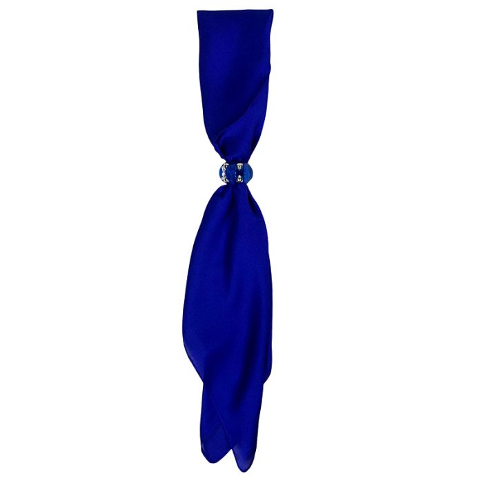 Silk Feel Square Scarf with Ring
