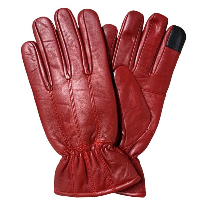 Genuine Leather Elastic Glove with Warm Lining ? Size M