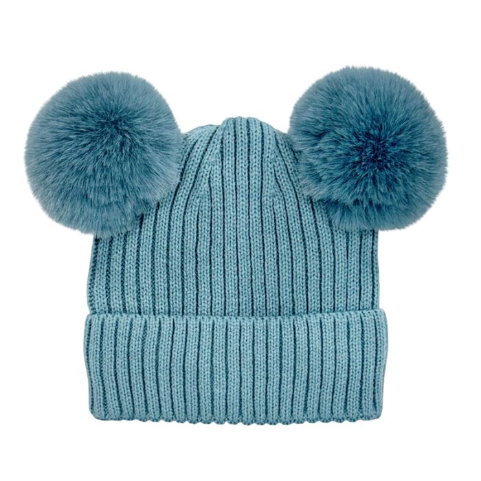 2 Pompom Beanie with Lining