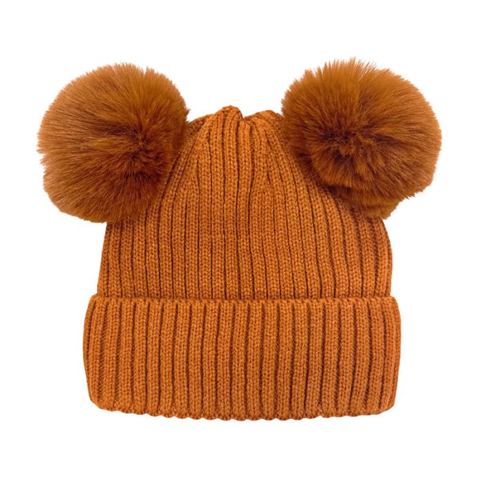 2 Pompom Beanie with Lining
