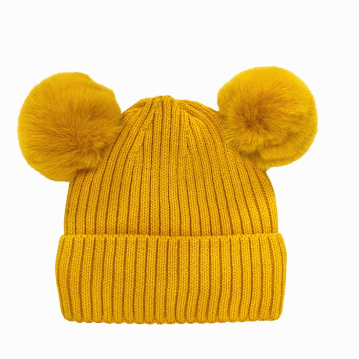 2 Pompom Beanie with Lining