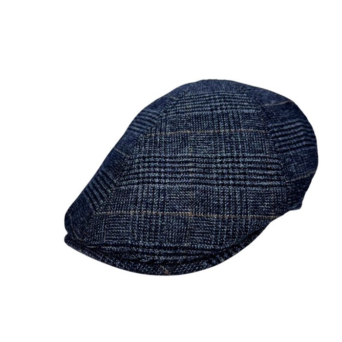 Wool Blend Plaid Ivy Cap with Lining - M