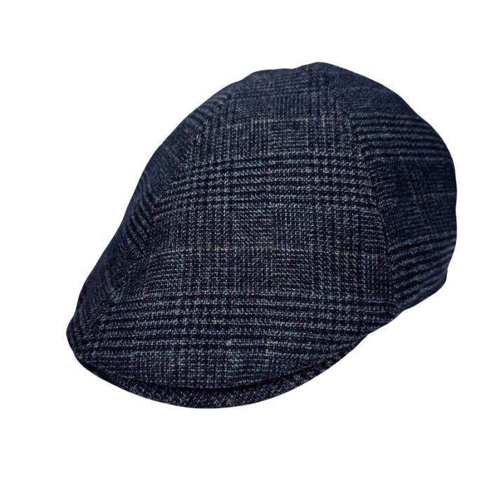 Wool Blend Plaid Ivy Cap with Lining - L