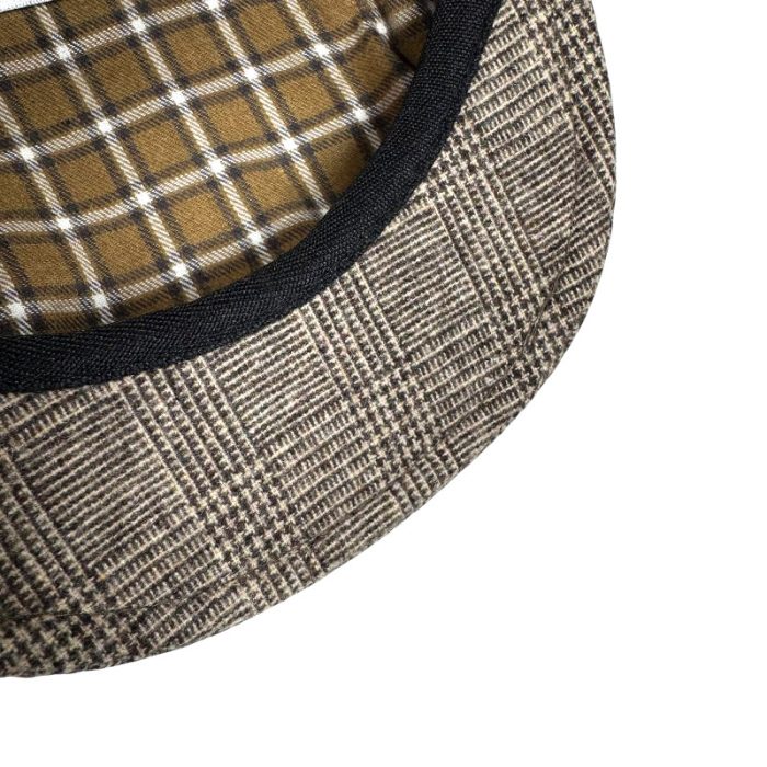 Wool Blend Plaid Flat Hat - L - Image 2