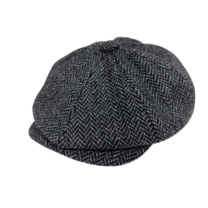 Wool Blend Herringbone Newsboy Cap- M