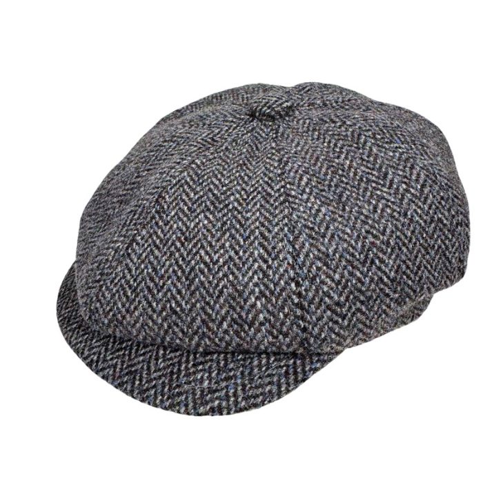 Wool Blend Herringbone Newsboy Cap- M