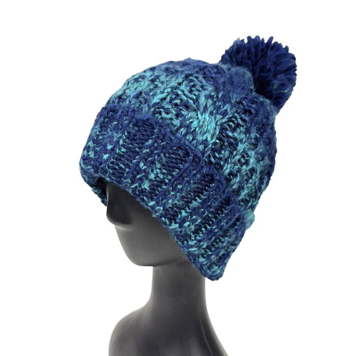 Colorful Chunky Beanie with Pom