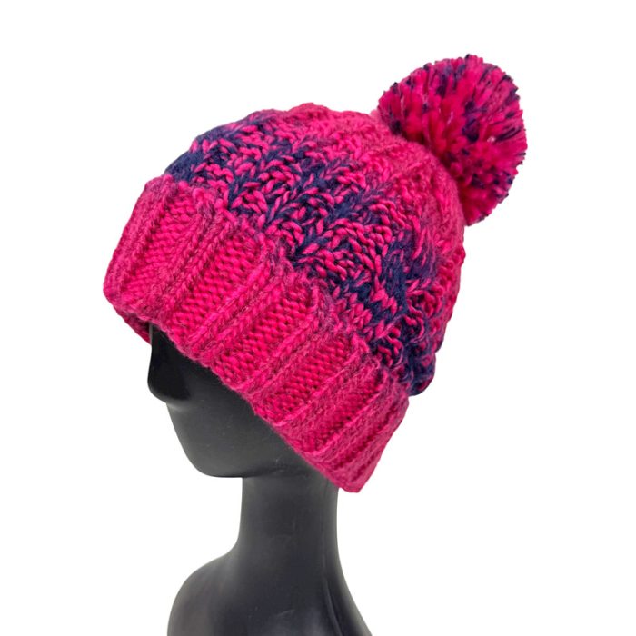 Colorful Chunky Beanie with Pom